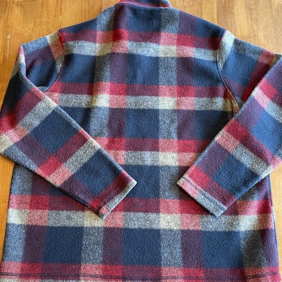 John Wayne Stock Supply XL 1/4 Zip Plaid Heavy Fleece Pull On Shirt Jacket - Picture 6 of 7